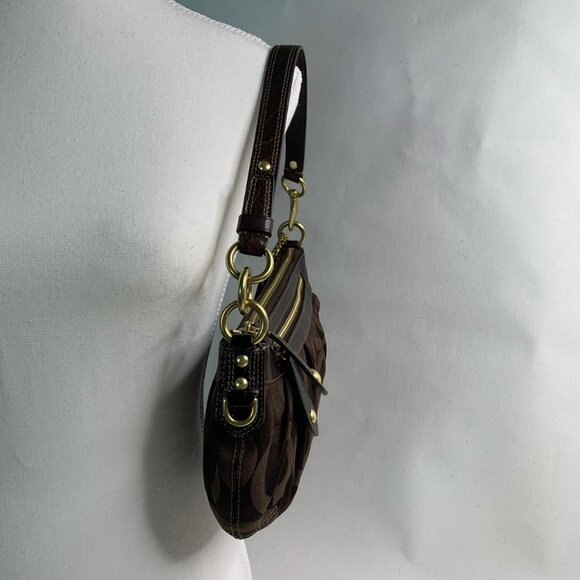 Coach Madison Op Art Small Hobo Bag – Brown - Picture 4 of 8